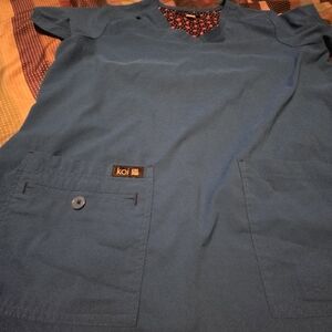 koi Womens Scrub Top Royal Blue